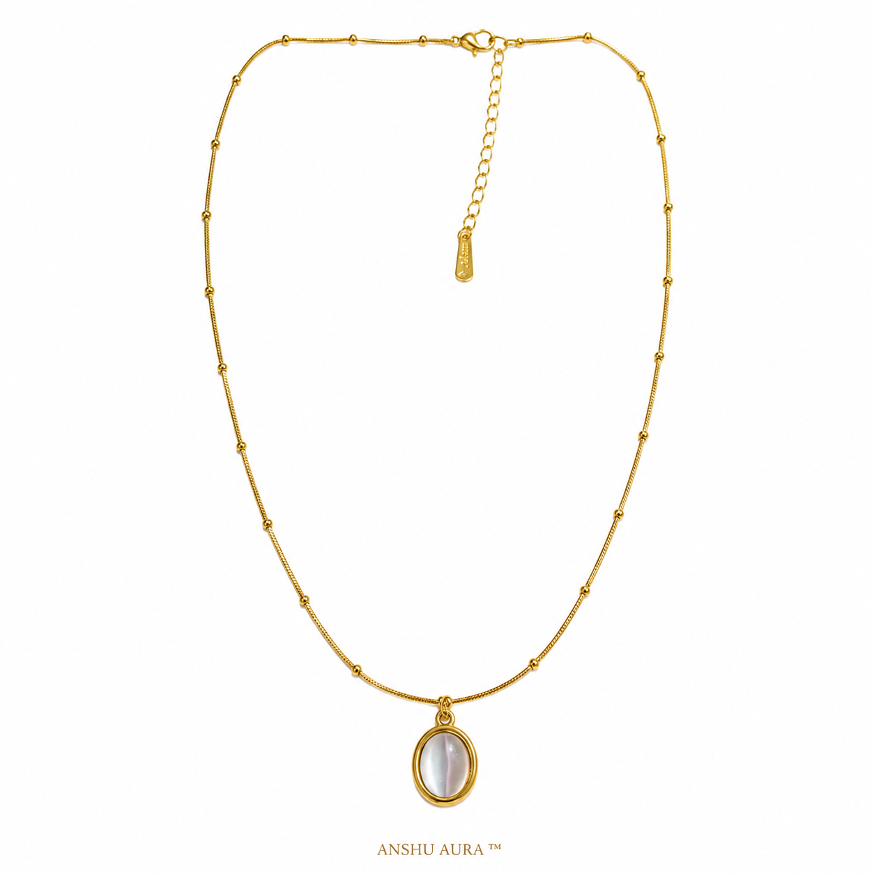 Celestia Oval Glow Pendant Necklace