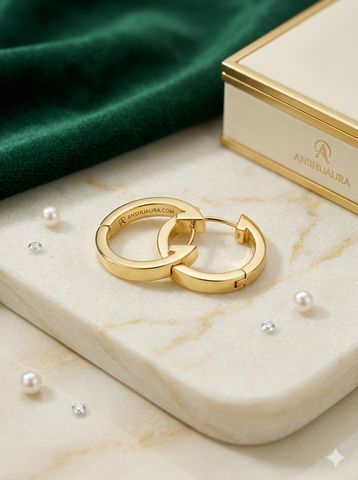 Aura Interlocking 18K Gold Plated Luxury Hoop Earrings