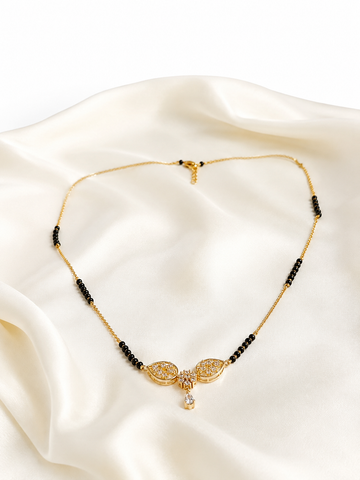 Elegant Floral Leaf Mangalsutra Necklace