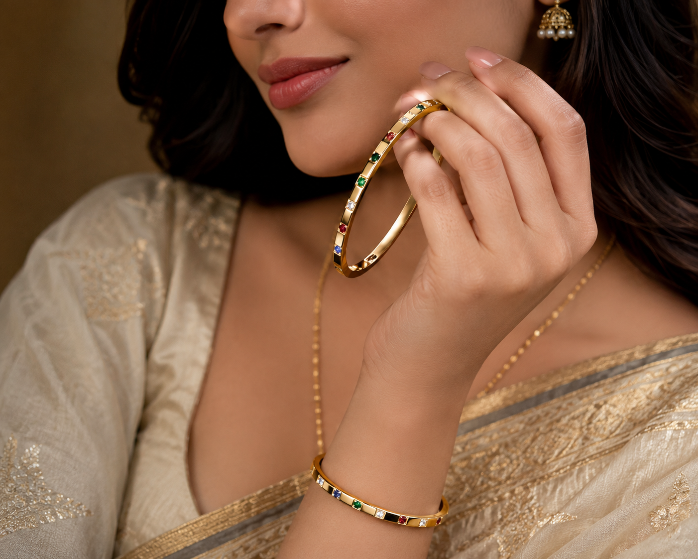Rainbow Crystal Gold Luxe Bracelet