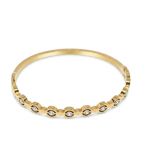 Gold-Tone CZ Studded Open