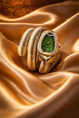 Golden Serpent Coil Watch – Timeless Luxury Edition