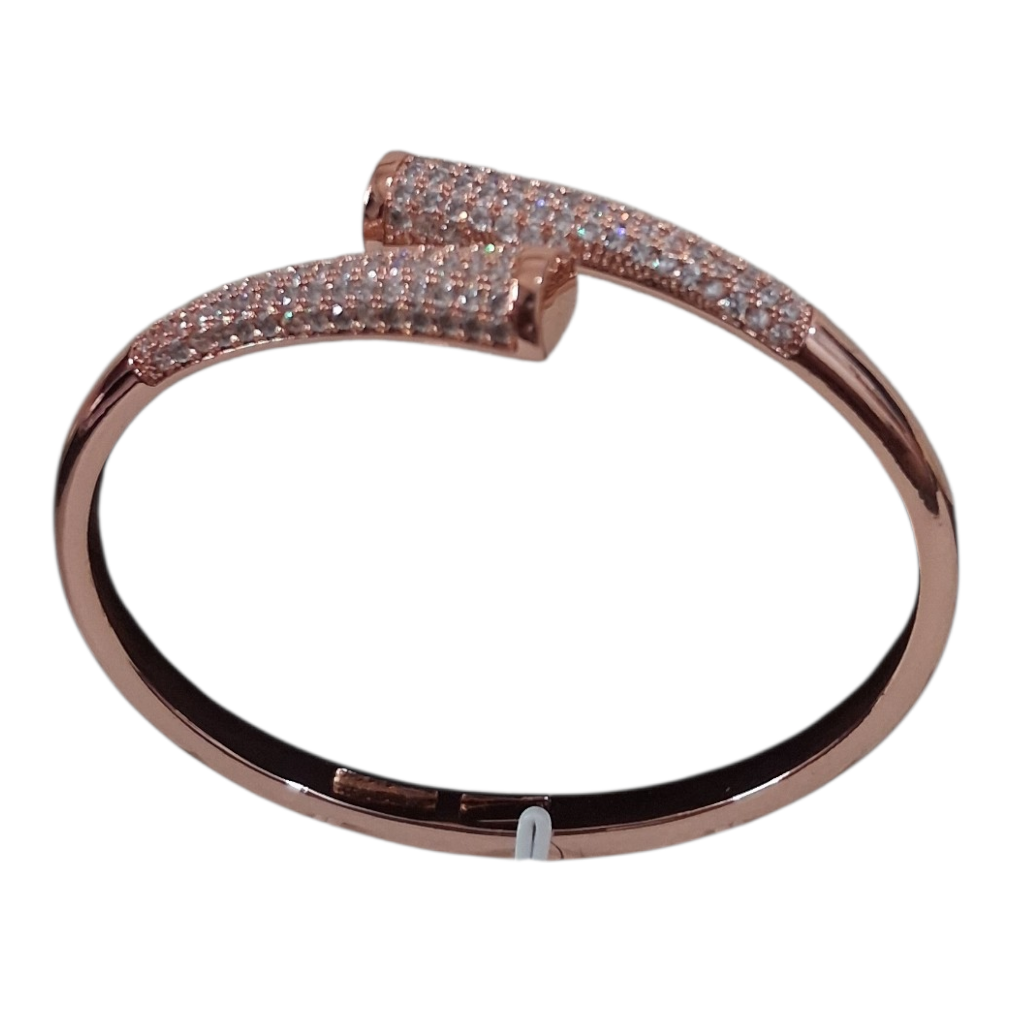 The Aura Rose Gold Nail Bypass Bangle