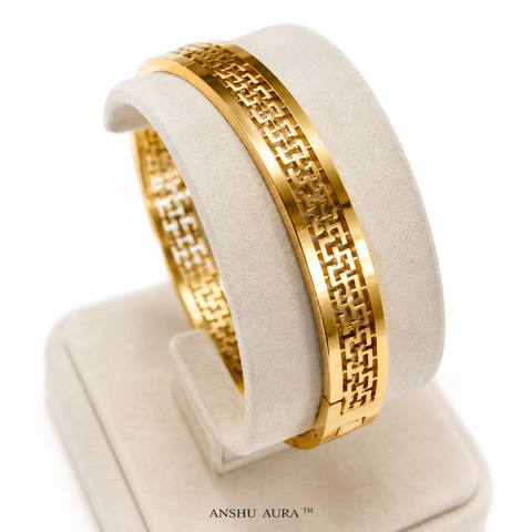 Geometric Luxe Gold Bracelet – Anti-Tarnish
