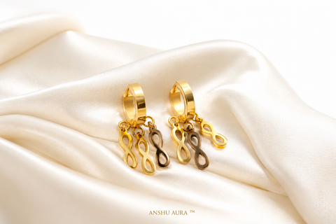 Infinity Charm Gold Hoop Earrings