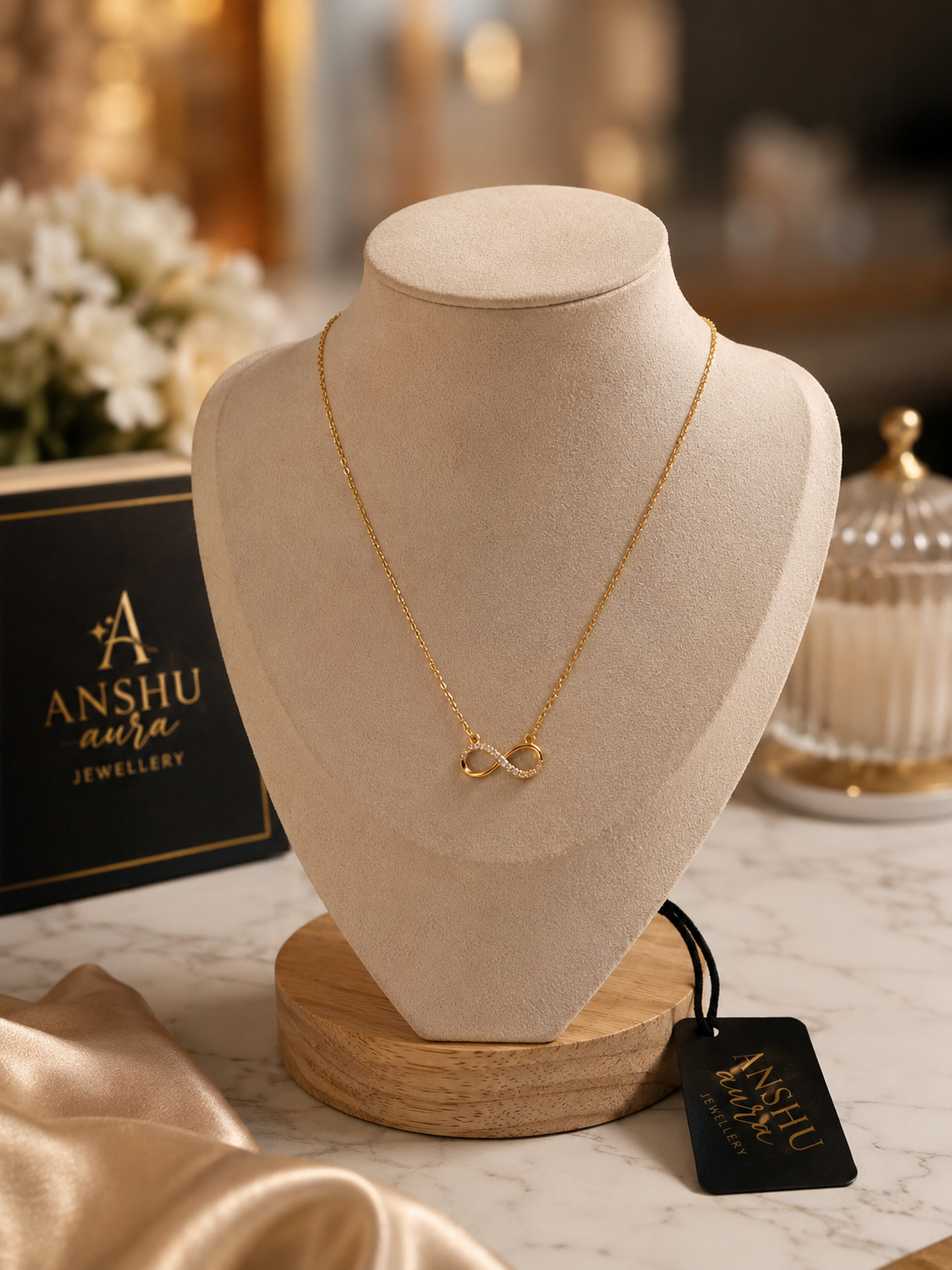 Infinity Crystal Pendant Necklace for Women