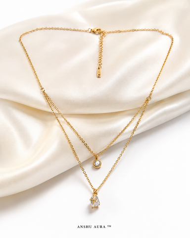 Celeste Dual-Layer Crystal Pendant Necklace