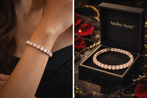 Anshu Aura™️ Rose Quartz Luxury Bracelet
Short Tagline
Elegance That Shines Every Day