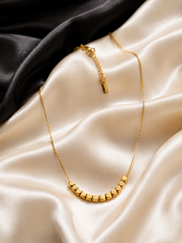 Gold Bead Minimalist Necklace for Women