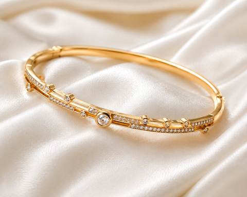 Elegant Gold-Plated Crystal Bracelet