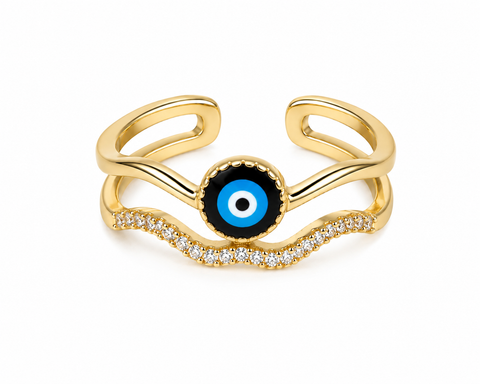 Evil Eye Wave Ring