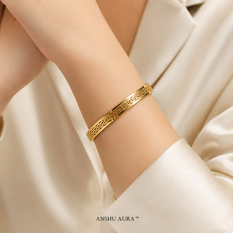 Geometric Luxe Gold Bracelet – Anti-Tarnish