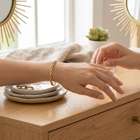 Oval Link Gold Bracelet for Women