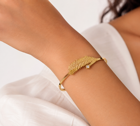 Golden Leaf Cuff Bracelet