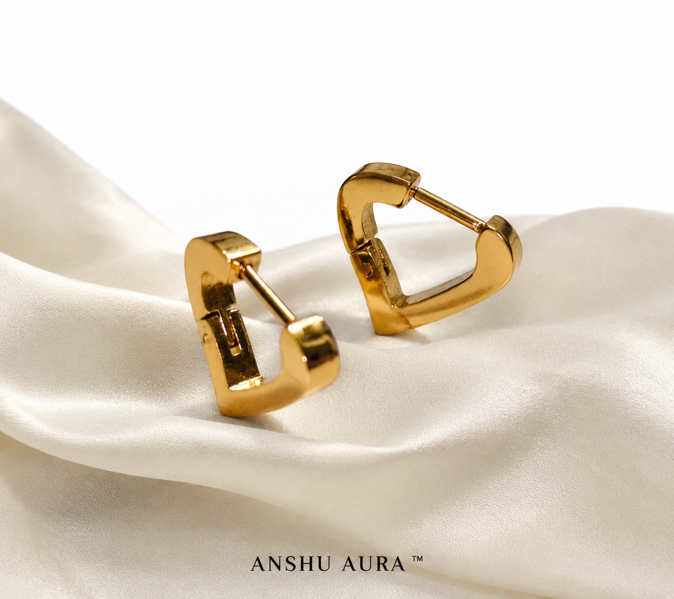 Golden Heart Hoop Earrings