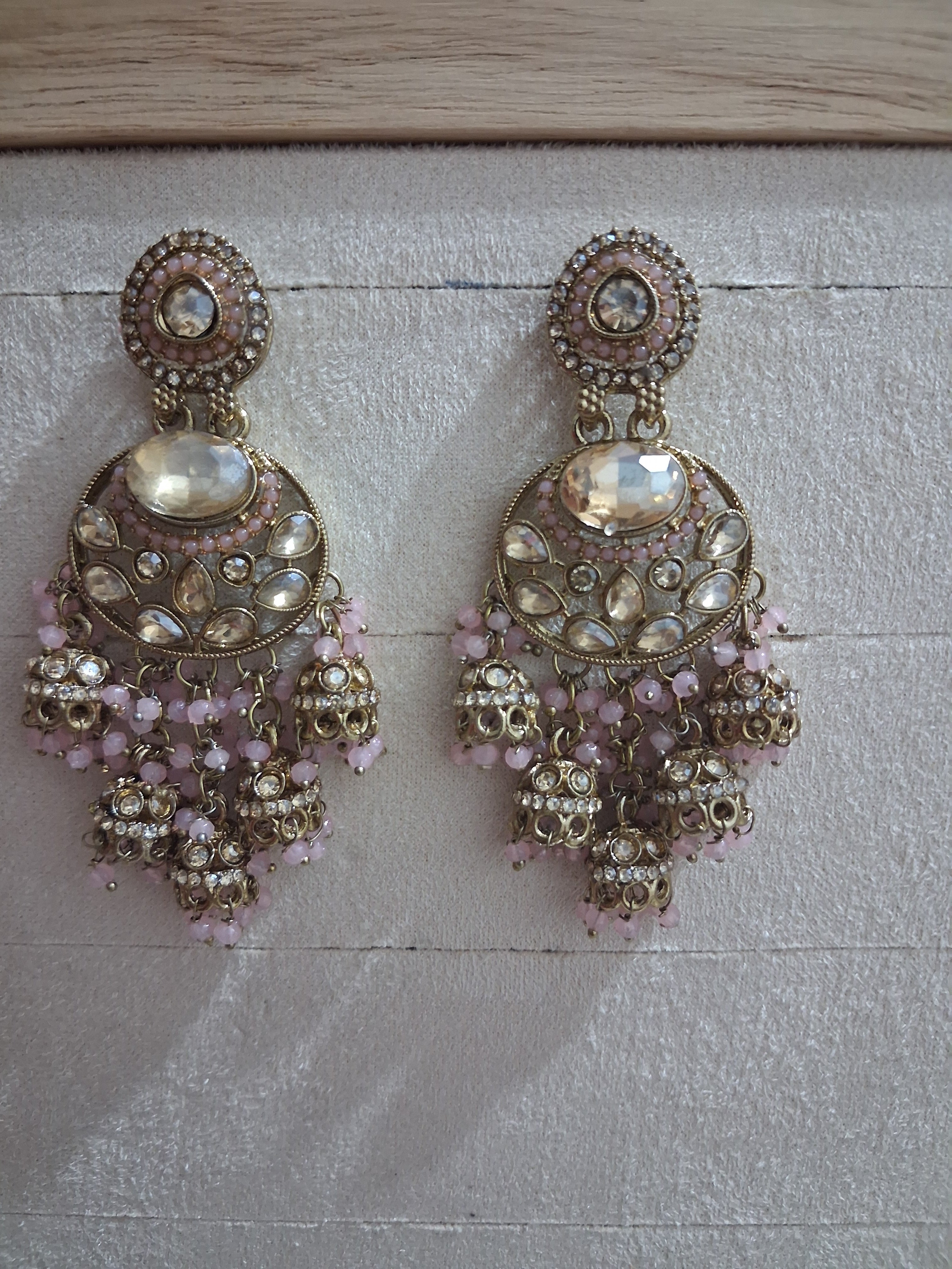Anshu Aura Designer Kundan Jhumka Earrings with Premium Stone & Bead Work (Multiple Colors)