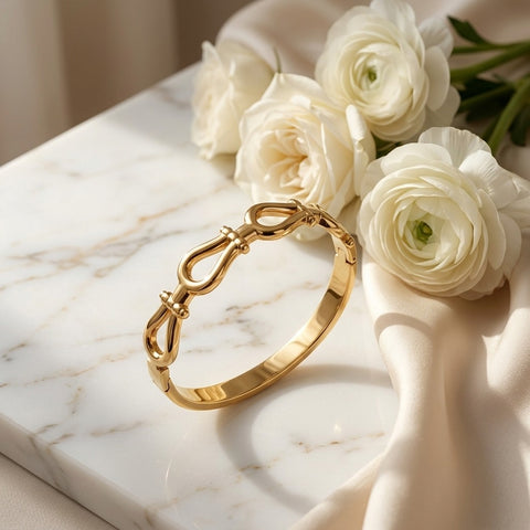 Gold Plated Infinity Link Kada