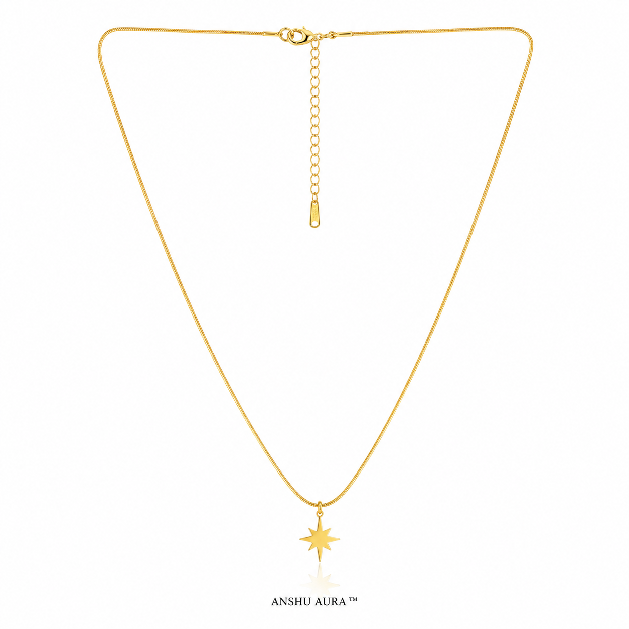 Celestial Star Pendant Necklace – 18K Gold Plated