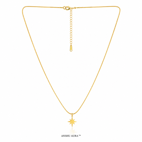 Celestial Star Pendant Necklace – 18K Gold Plated