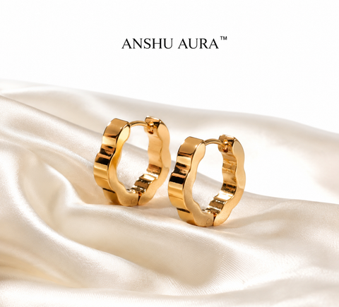 Wave Gold Hoop Earrings