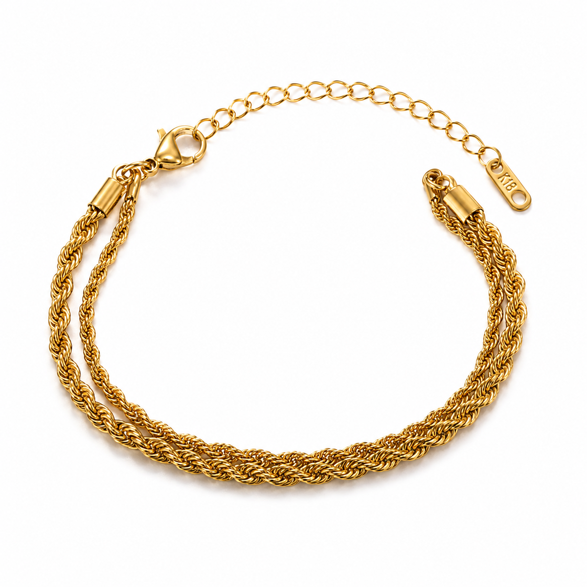 Gold-Plated Twisted Rope Anklet for Women | Adjustable Chain | Elegant Everyday Wear
