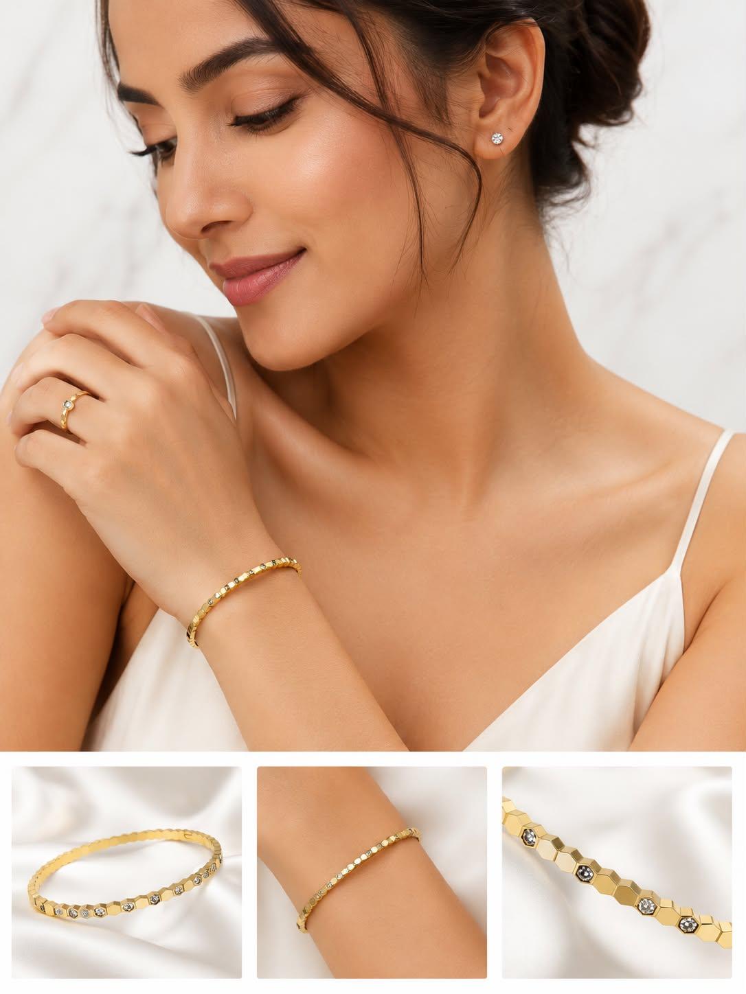 Textured Open Bangle Bracelet