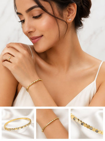 Textured Open Bangle Bracelet