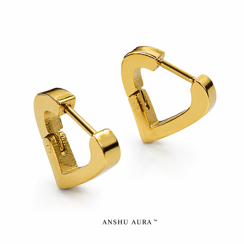 Golden Heart Hoop Earrings