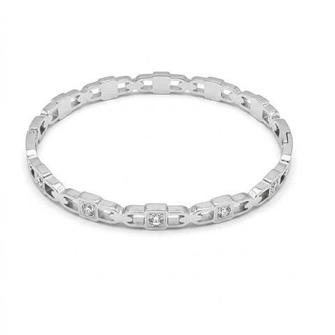 Silver-Tone Geometric Crystal