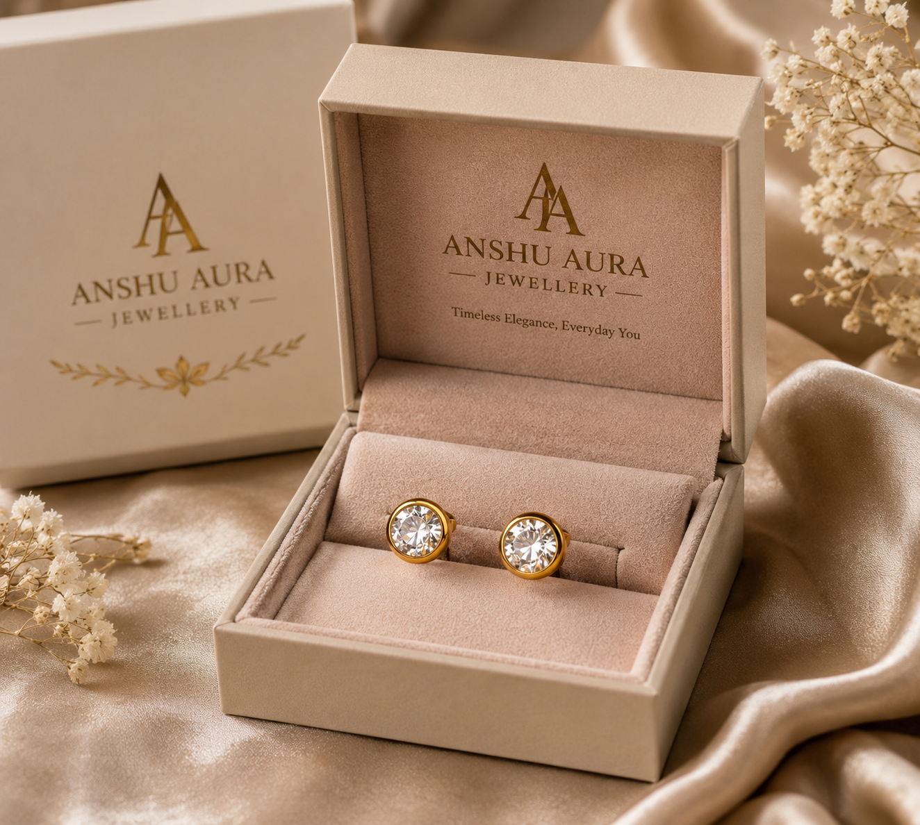 Classic Solitaire Stud Earrings