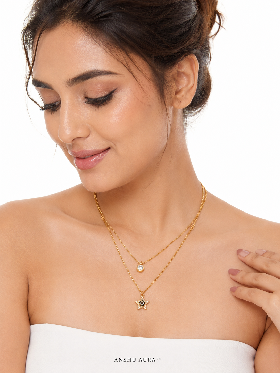 Elegant Star Layered Necklace – Gold Finish