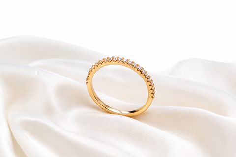 Elegant Gold-Tone Pavé Crystal Ring