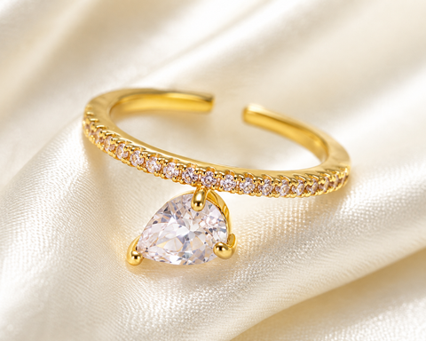 Pearl Drop Open Ring