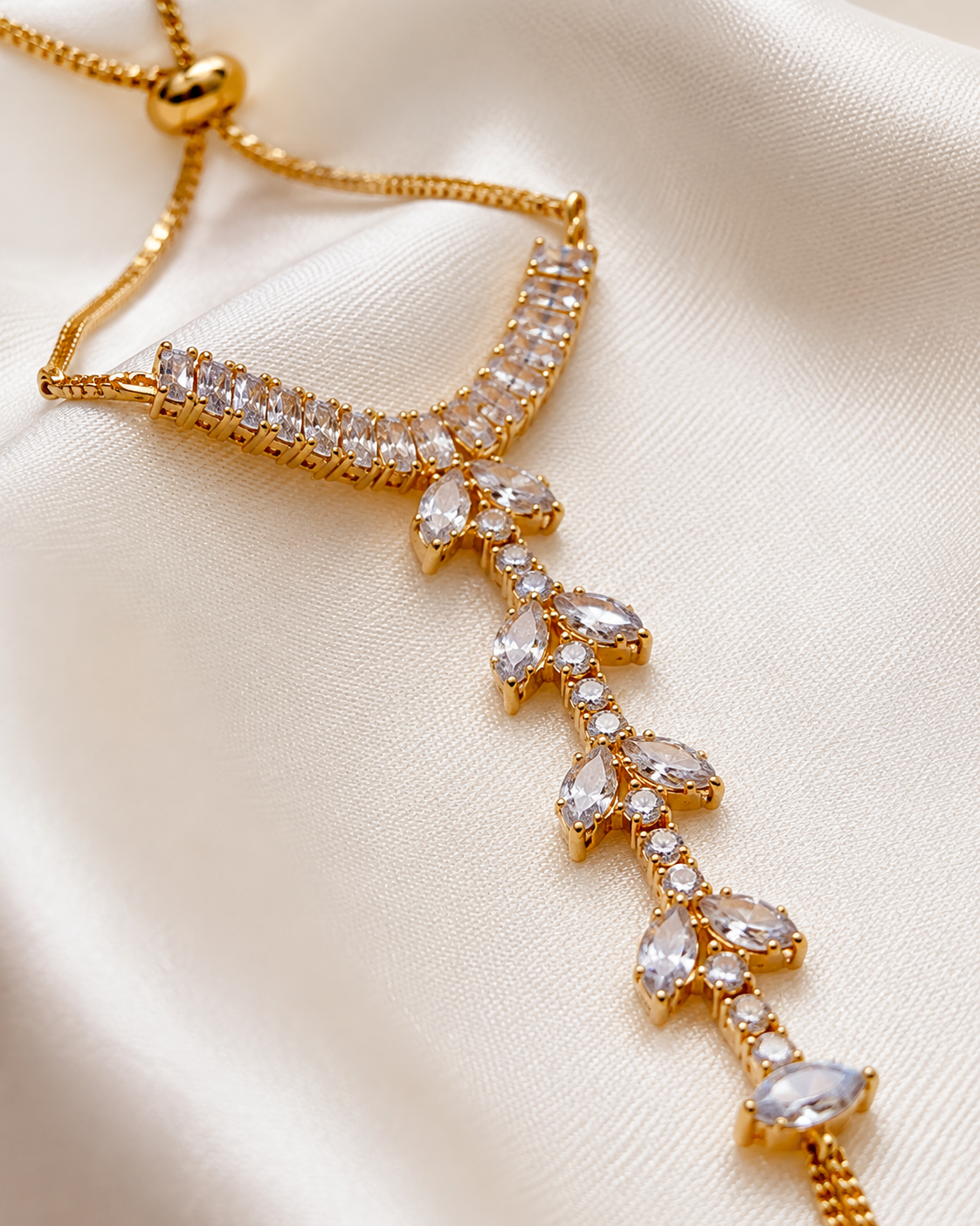 Crystal Leaf Hand Harness Bracelet