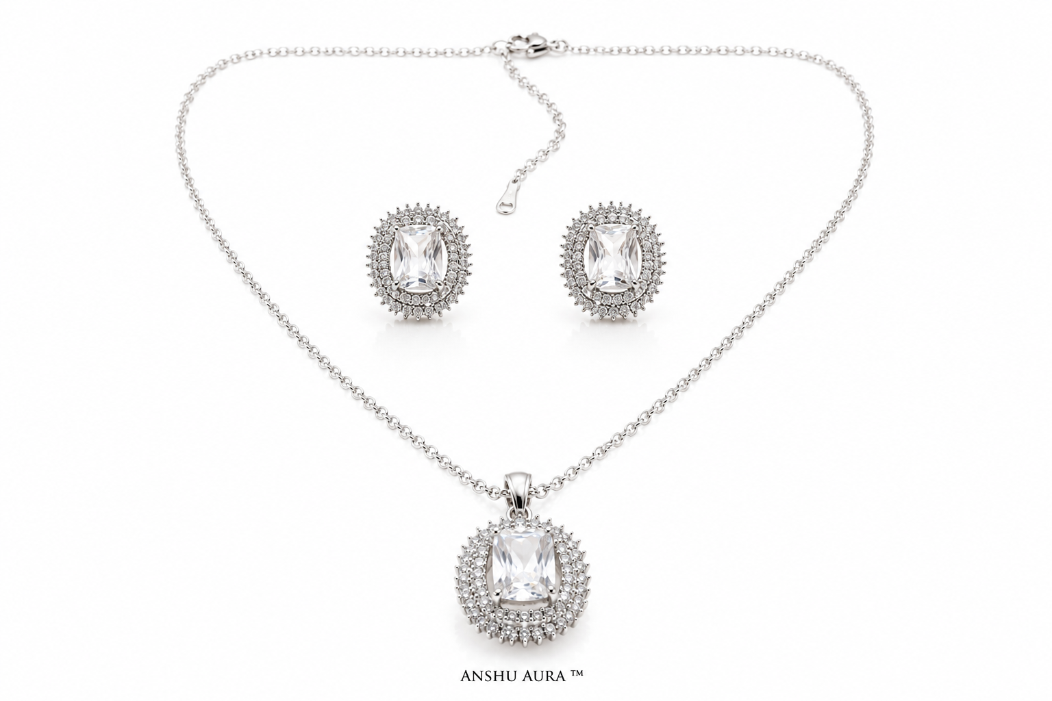Elegant Crystal Halo Pendant