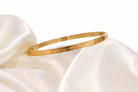 Love Engraved Gold Bangle