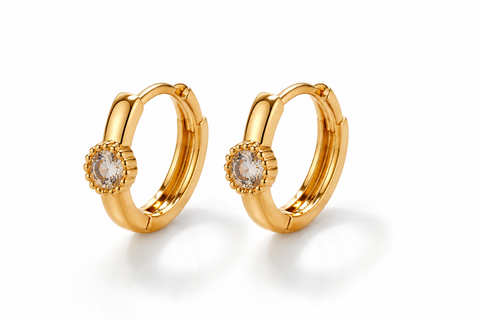 Crystal Huggie Hoop Earrings