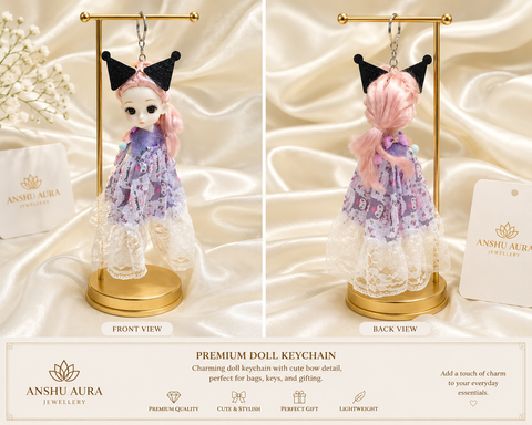 Cute Princess Doll Keychain – Premium Soft Toy Bag Charm | Pink Hair | Stylish Gift for Girls