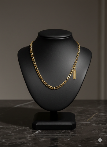 Anshuaura™ Signature 18K Gold-Plated Figaro Chain – Premium Luxury Edition