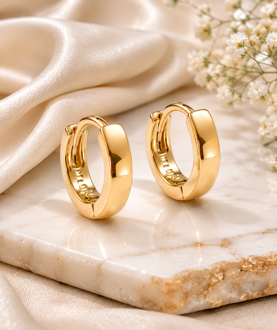 Gold Huggie Hoop Earrings