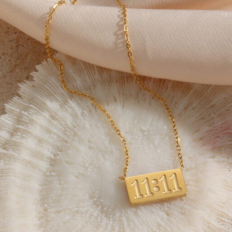 11:11 Angel Number Bar Necklace - Anti-Tarnish Manifestation Jewelry