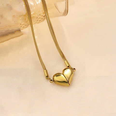 Magnetic Eternal Heart Pendant Necklace - Anti-Tarnish Multi-Strand Luxury Wear