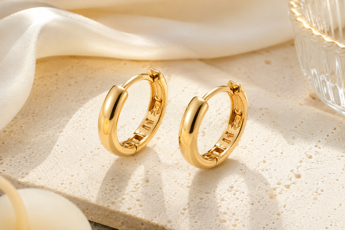 Classic Gold Huggie Hoop Earrings