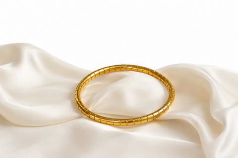 Golden Segment Beaded Bangle