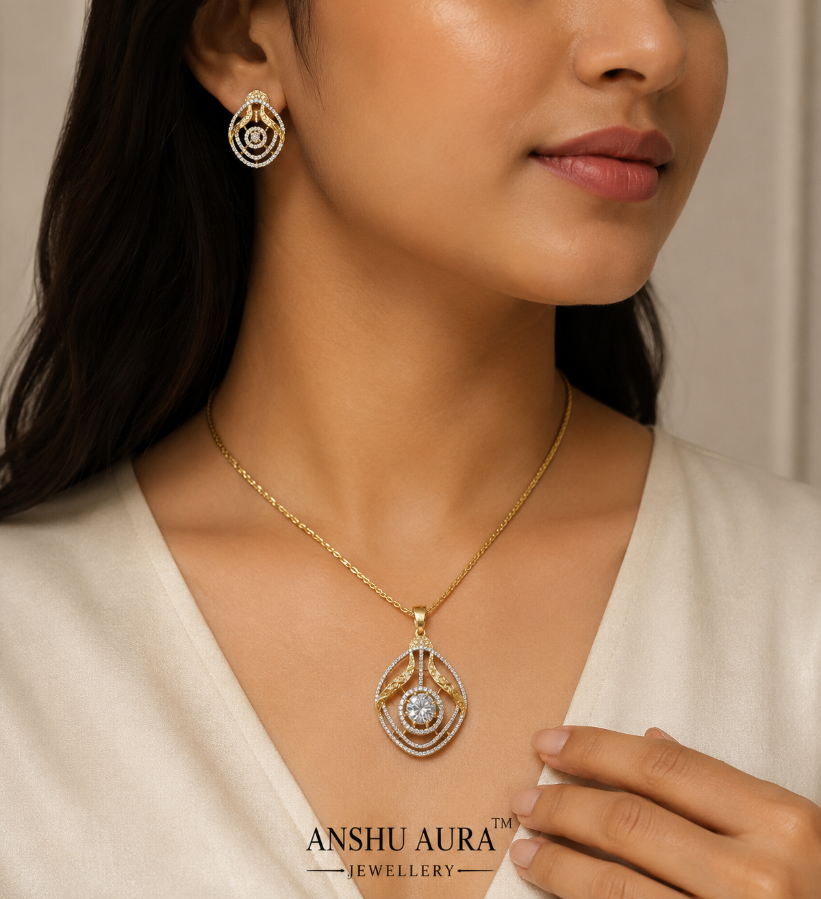 Celestial Spark AD Chain Pendant Set