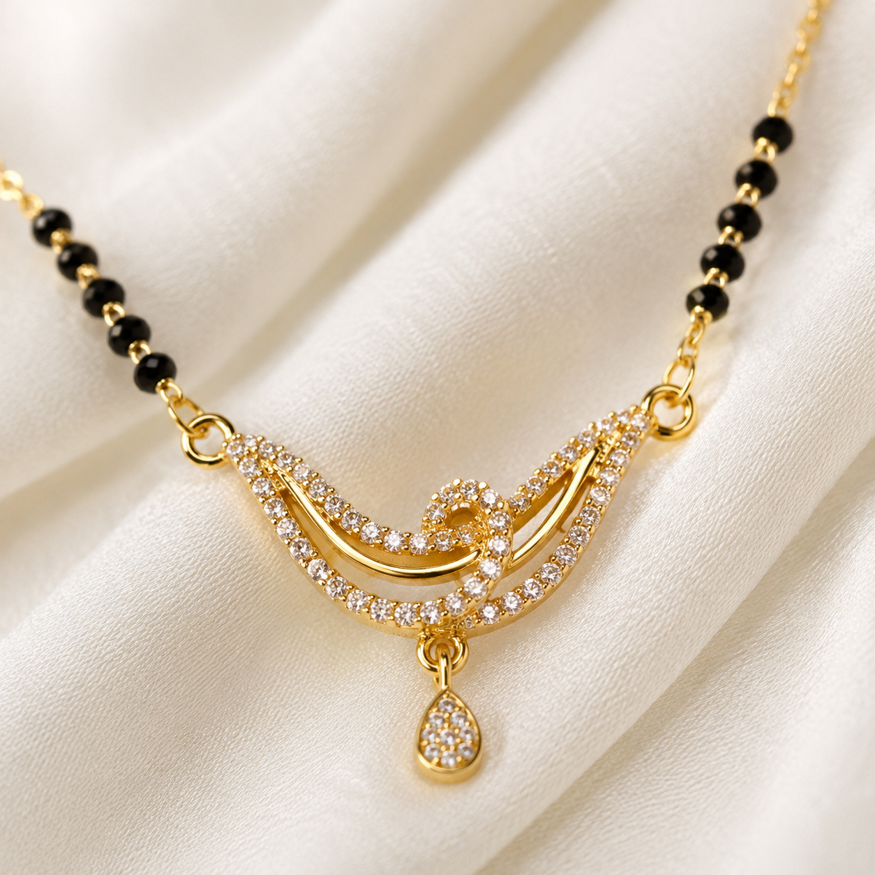 Elegant Black Bead Pendant Mangalsutra