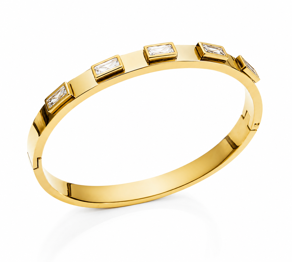 Geometric Crystal Gold Bangle