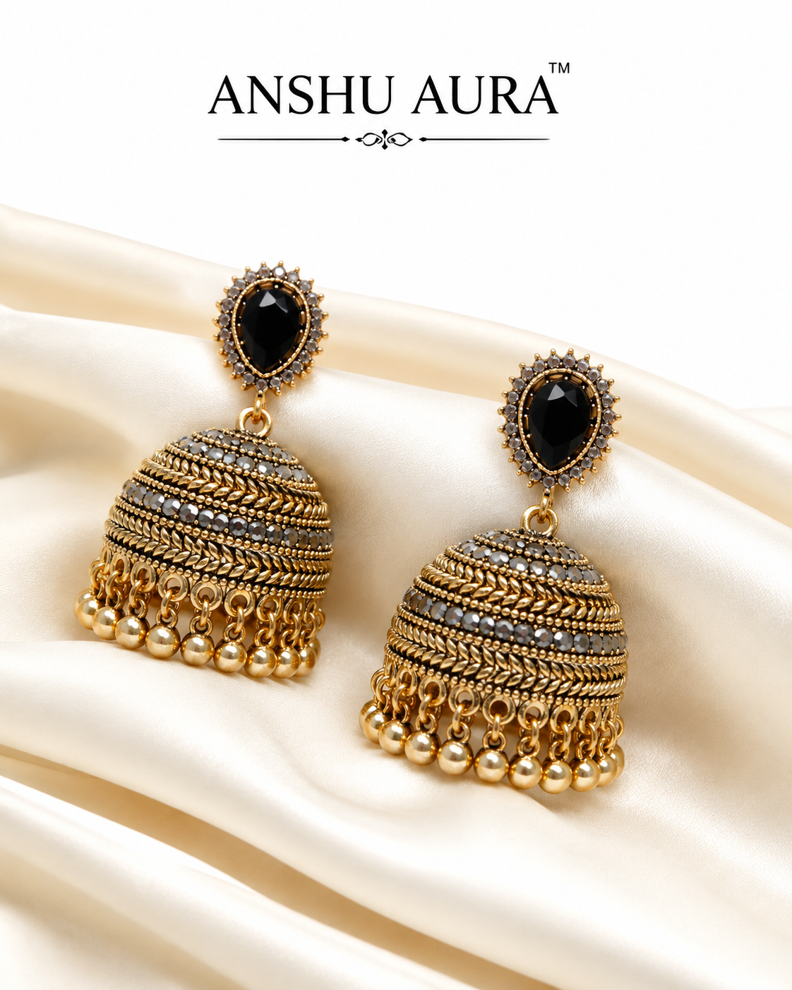 Midnight Crystal Jhumka