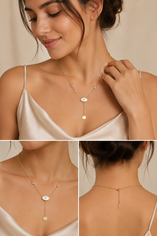 Eye Gold Y Necklace