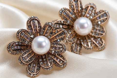 Vintage Pearl Bloom Stud